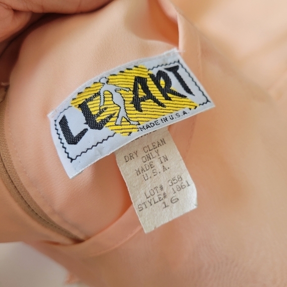 Vntg 1960s Le Art Embellished Neckline Sleeveless Midi Chiffon Shift Dress Sz 16 - Picture 14 of 17